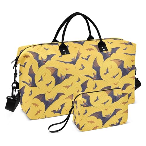 Cartoon Vampir Fledermaus Orange Dekorative Große Tasche Große Turnbeutel mit Kulturbeutel für Flugzeug Reisen Faltbar Bolso Para Cartoon Vampir Fledermaus Orange Dekorative Große Tasche Große Turnbeutel mit Kulturbeutel für Flugzeug Reisen Faltbar Bolso Para von EtherSpher