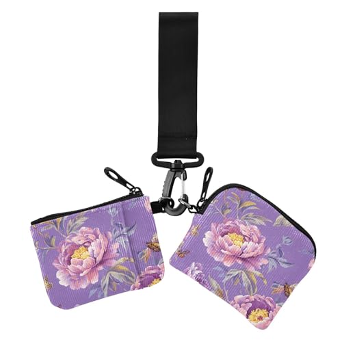 Chic Peonies Purple Damen Dual Wallets Visitenkartenetuis Mini Mode Geld Organizer mit Reißverschluss Münzfach für Frauen 2 Packungen, schicke Pfingstrosen Lila, 1 Größe, lässig, Chic Peonies Purple Chic Peonies Purple Damen Dual Wallets Visitenkartenetuis Mini Mode Geld Organizer mit Reißverschluss Münzfach für Frauen 2 Packungen, schicke Pfingstrosen Lila, 1 Größe, lässig, Chic Peonies Purple von EtherSpher