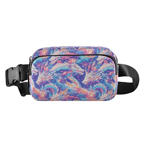 Coole bunte Drachen-Umhängetasche, Hüfttasche für Damen und Herren, wasserdicht, mit verstellbarem Gurt, für Shopping, Sport, Arbeit, Cooler bunter Drache, 1 size Coole bunte Drachen-Umhängetasche, Hüfttasche für Damen und Herren, wasserdicht, mit verstellbarem Gurt, für Shopping, Sport, Arbeit, Cooler bunter Drache, 1 size von EtherSpher