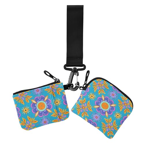 Damen-Münzgeldbörse mit Gänseblümchen-Blumenmuster, Boho-Muster, Orange, Lila, Kartenhalter, klein, tragbar, Karten-Organizer, Geldbörse mit Reißverschluss, Münzfach für Damen, 2 Stück, Gänseblümchen Damen-Münzgeldbörse mit Gänseblümchen-Blumenmuster, Boho-Muster, Orange, Lila, Kartenhalter, klein, tragbar, Karten-Organizer, Geldbörse mit Reißverschluss, Münzfach für Damen, 2 Stück, Gänseblümchen von EtherSpher
