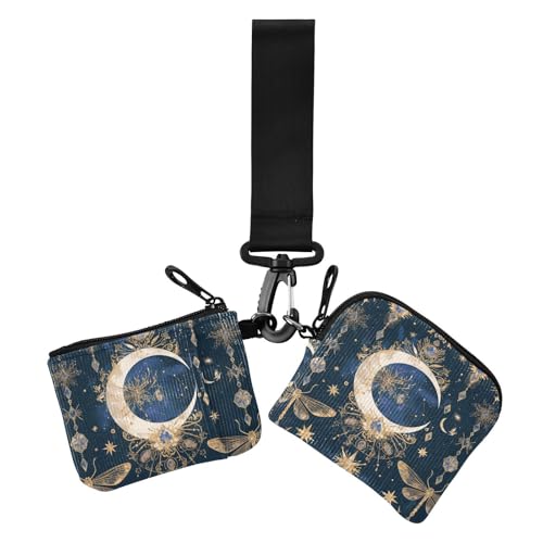 Dark Blue Moon Boho Damen Dual Wallets Visitenkartenetuis Kleine Abnehmbare Kleingeldbörse Geldbörse Geldbörse mit Reißverschlusstasche für Frauen 2 Stück, Dunkelblau Moon Boho, 1 Größe, Casual Dark Blue Moon Boho Damen Dual Wallets Visitenkartenetuis Kleine Abnehmbare Kleingeldbörse Geldbörse Geldbörse mit Reißverschlusstasche für Frauen 2 Stück, Dunkelblau Moon Boho, 1 Größe, Casual von EtherSpher