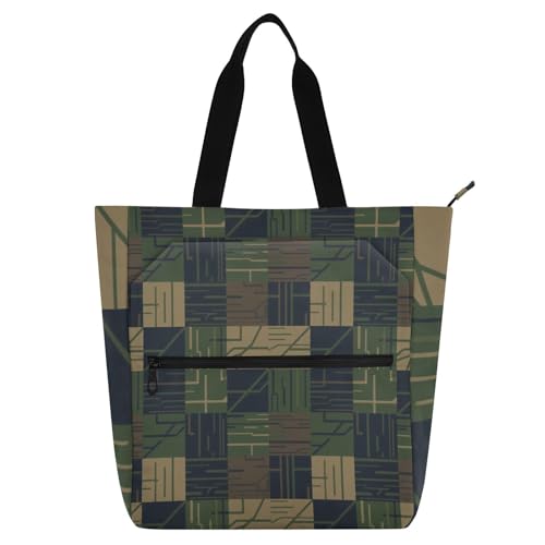 Dekorative Kinder-Büchertasche für Kinder, Studenten und Erwachsene, karierte Linie, Dunkelgrün, leichte Lehrer-Tragetasche, Handtaschen mit Innentaschen für Schule, Arbeit, Reisen, Regenbogenfarben Dekorative Kinder-Büchertasche für Kinder, Studenten und Erwachsene, karierte Linie, Dunkelgrün, leichte Lehrer-Tragetasche, Handtaschen mit Innentaschen für Schule, Arbeit, Reisen, Regenbogenfarben von EtherSpher
