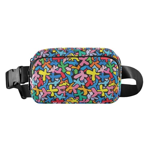 Doodle Cartoon-Windmühle, modische Crossbody-Tasche für Damen und Herren, kleine Crossbody-Gürteltasche mit verstellbarem Riemen für Reisen, Urlaub, Laufen, Doodle Cartoon Windmühle, 1 size von EtherSpher