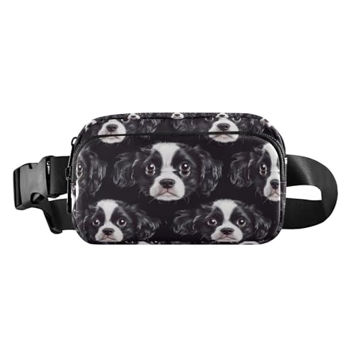 Einfache fotografische Hundegesichter, trendige Crossbody-Tasche für Männer und Frauen, Mini-Gürteltasche mit verstellbarem Riemen für Reisen, Laufen, Wandern, Einfache fotografische Hundegesichter, 1 von EtherSpher