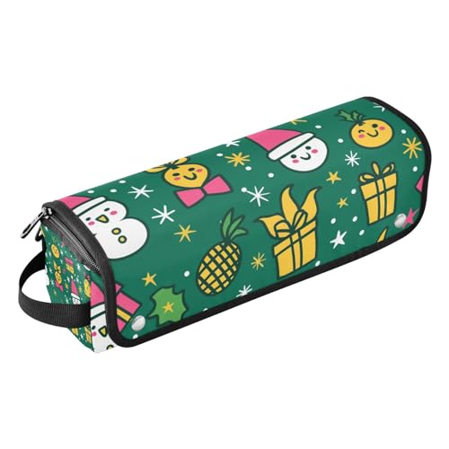 EtherSpher 2-in-1 Lockenstab Reiseetui mit hitzebeständiger Matte, wasserdichtes Haarwerkzeug, Reise-Organizer für Glätteisen, Lockenstab, Haartrockner, Weihnachtsbaum, Ananas, Schneemänner, tragbare von EtherSpher