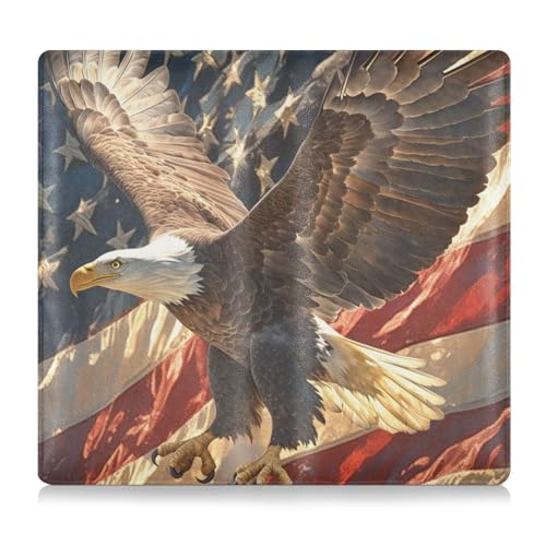 EtherSpher 4. Juli Unabhängigkeitstag Brauner Vogel Premium Leder Auto Registrierung und Versicherungshalter Essential Wallet Case für Dokumente, Karten, Führerschein von EtherSpher