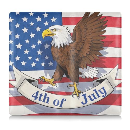 EtherSpher 4. Juli Unabhängigkeitstag brauner Vogel Leder Auto Versicherung und Zulassungskartenhalter Fahrzeug Handschuhfach Organizer für Karten, wichtige Dokumente, Führerschein Fahrzeug Papierkram von EtherSpher