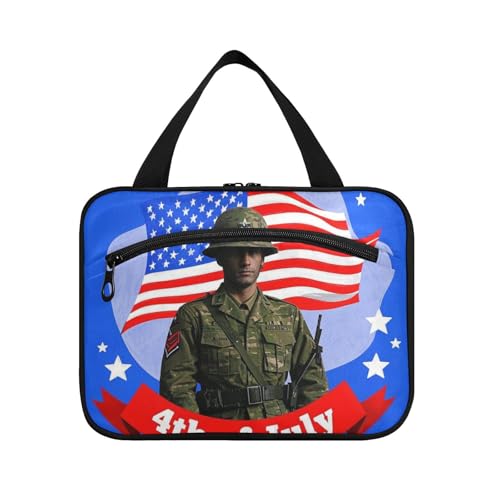 EtherSpher 4. Juli Unabhängigkeitstag hängende Toilettenartikel in Reisegröße für Herren mit Haken, Designer-Kulturbeutel für Reisen, Fitnessstudio, Bolsas Para Maquillaje de Mujer L von EtherSpher