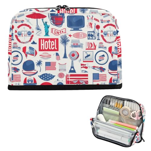 EtherSpher Amerikanisches Federmäppchen, großes Fassungsvermögen, Make-up-Tasche, breite Öffnung, Organizer-Box für Jugendliche, College, Estuche para lápices von EtherSpher