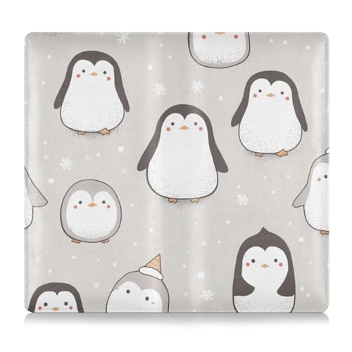 EtherSpher Animal Winter Pinguin Grey Pu Leather Toursuit Car Registration and Insurance Card Holder Vehicle Glove Box Organizer for Essential Document, Driver License, Cards von EtherSpher