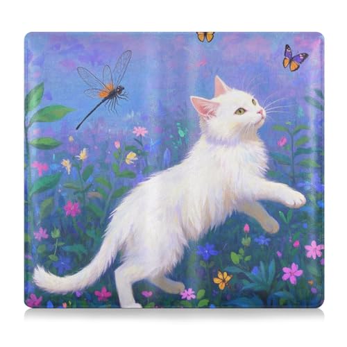 EtherSpher Art Ölgemälde Cartoon Blume Katze Leder Auto Registrierung Versicherung & Ausweishalter Essential Wallet Case für Dokumente, Karten, Führerschein EtherSpher Art Ölgemälde Cartoon Blume Katze Leder Auto Registrierung Versicherung & Ausweishalter Essential Wallet Case für Dokumente, Karten, Führerschein von EtherSpher