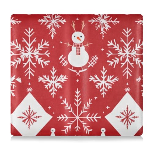 EtherSpher Auto- und Versicherungskartenhalter aus rotem Schneeflockenleder, Handschuhfach-Organizer für Ausweis, Führerschein, Schlüsselkontaktinformationskarten von EtherSpher