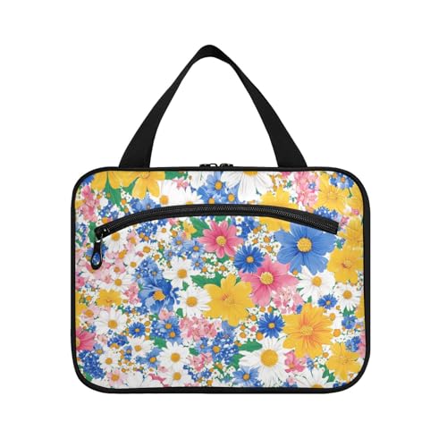 EtherSpher Beauty Spring Bunte Blumenhängetasche für Herren, Reisen, mit Haken, Designer-Accessoires, gesteppte Make-up-Tasche für Reiseutensilien, Badezimmer, Bolso de Mano Para, Hombre L, Schöne von EtherSpher