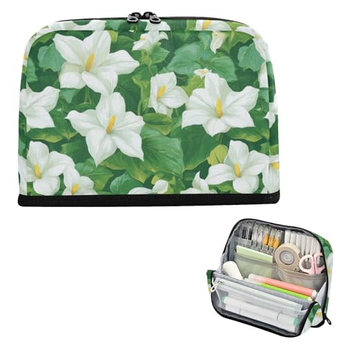 EtherSpher Beauty Spring Flowers Ohio Großer weißer Trillium-Stiftehalter, großes Fassungsvermögen, Schreibwaren-Organizer für Teenager, Schule, Ecolares para ninas von EtherSpher