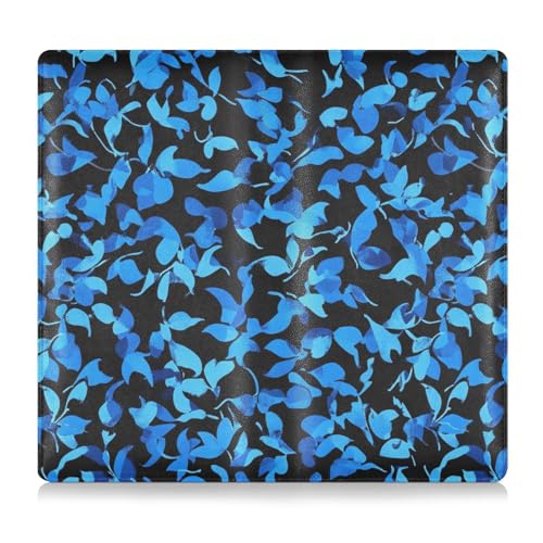 EtherSpher Blaues Camouflage-Muster Premium Leder Auto Registrierung und Versicherung Kartenhalter Essential Car Wallet Case für Dokumente, Karten, Führerschein, Blaues Camouflage-Muster, 1 size von EtherSpher