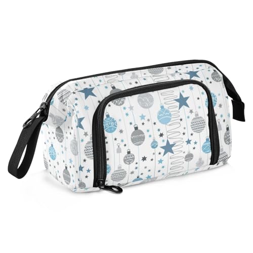 EtherSpher Bolsa Para Lapices Federmäppchen mit Weihnachtsstern und Kugeln, großes Fassungsvermögen, tragbar, für Herren, Schulbedarf, Blau / Grau EtherSpher Bolsa Para Lapices Federmäppchen mit Weihnachtsstern und Kugeln, großes Fassungsvermögen, tragbar, für Herren, Schulbedarf, Blau / Grau von EtherSpher