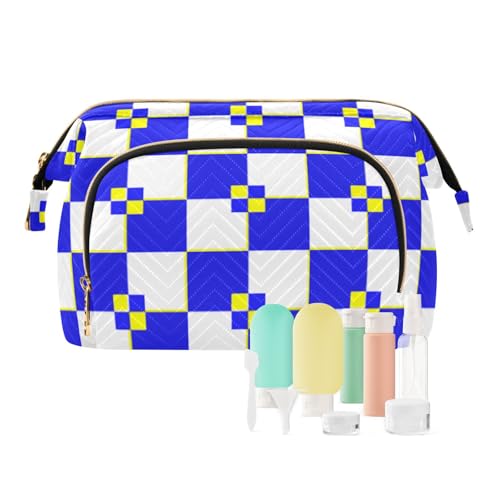 EtherSpher Buffalo Kosmetiktasche mit Reißverschluss, für Damen, Münzgeldbörse, Geldbörse, für Make-up, Weiß / Blau / Gelb, Büffelkaro, weiß, blau, gelb, 1 size EtherSpher Buffalo Kosmetiktasche mit Reißverschluss, für Damen, Münzgeldbörse, Geldbörse, für Make-up, Weiß / Blau / Gelb, Büffelkaro, weiß, blau, gelb, 1 size von EtherSpher