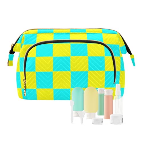 EtherSpher Buffalo Make-up-Tasche, kariert, mit Reißverschluss, für Damen, Schmuck für Reisen, Make-up, Gelb / Cyan, Buffalo Plaid Karo Gelb Cyan, 1 size EtherSpher Buffalo Make-up-Tasche, kariert, mit Reißverschluss, für Damen, Schmuck für Reisen, Make-up, Gelb / Cyan, Buffalo Plaid Karo Gelb Cyan, 1 size von EtherSpher