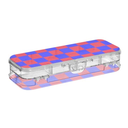 EtherSpher Buffalo Plaid Kariert Rot Blau Design Klar Bleistift Box Doppelsteck Boxen Stifteetui für Schule mit Schnappdeckel EtherSpher Buffalo Plaid Kariert Rot Blau Design Klar Bleistift Box Doppelsteck Boxen Stifteetui für Schule mit Schnappdeckel von EtherSpher