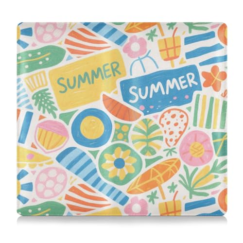 EtherSpher Bunte Cartoon-Sommer-Schutzhülle für Ausweis, Führerschein, Kontaktinformationskarten aus hochwertigem Leder, für Auto-Lkw, Kartenhalter für Ausweis, Führerschein von EtherSpher