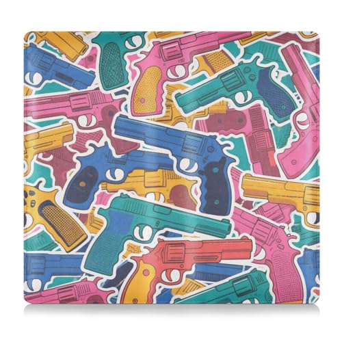 EtherSpher Bunte Cartoon-Waffe, cooles Premium-Leder, Auto-Registrierungs- und Versicherungskartenhalter, LKW-Zubehör für Ausweis, Führerschein, Schlüsselkontaktinformationskarten von EtherSpher