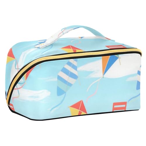 EtherSpher Bunte Kosmetiktasche mit Trennwänden, tragbare Kosmetiktasche für Damen, vertikal, freistehend von EtherSpher