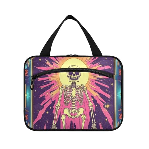 EtherSpher Bunte Mystic Taro astrologische Skelett-Hängetasche für Herren, Reisen, mit Haken, Designer-Essentials, Kulturbeutel für Herren, Toilette, Bolsas de Maquillaje para mujer, L, Buntes von EtherSpher