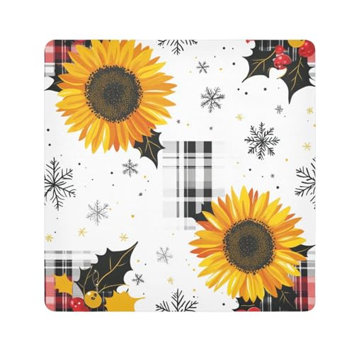 EtherSpher Bunte Sonnenblumen, Büffel, kariert, Schneeflocken, Weihnachten, Make-up, Reisetasche, Stoff, magischer Aufkleber, Organizer, Verpackung, 55 x 55 cm, für Damen, Bunte Sonnenblumen, Büffel, EtherSpher Bunte Sonnenblumen, Büffel, kariert, Schneeflocken, Weihnachten, Make-up, Reisetasche, Stoff, magischer Aufkleber, Organizer, Verpackung, 55 x 55 cm, für Damen, Bunte Sonnenblumen, Büffel, von EtherSpher