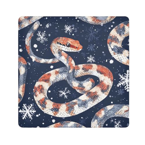 EtherSpher Bunte Vogel's marineblaue Schneeflocken, Weihnachts-Make-up-Halter, Kamera-Objektivtuch, tragbarer Reise-Kulturbeutel, Organizer, 55 x 55 cm, Verpackung für Organisation, Bunte Vogel's von EtherSpher