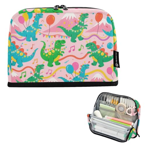 EtherSpher Cartoon-Federbox mit niedlichen und bunten Dinosauriern, großes Fassungsvermögen, Make-up-Tasche, Stifthalter für Erwachsene, adrette Schule, Cartera Para, Lapices Ecolares de Nina von EtherSpher
