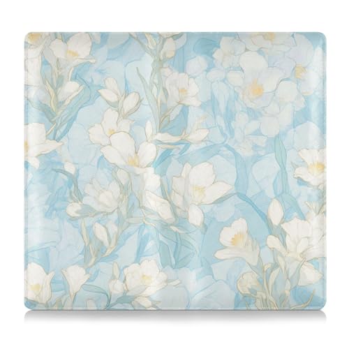 EtherSpher Cartoon Freesia weiches blaues Leder Registrierungs- und Versicherungskartenhalter Brieftasche Zubehör Etui für Karten, wesentliches Dokument Führerschein von EtherSpher