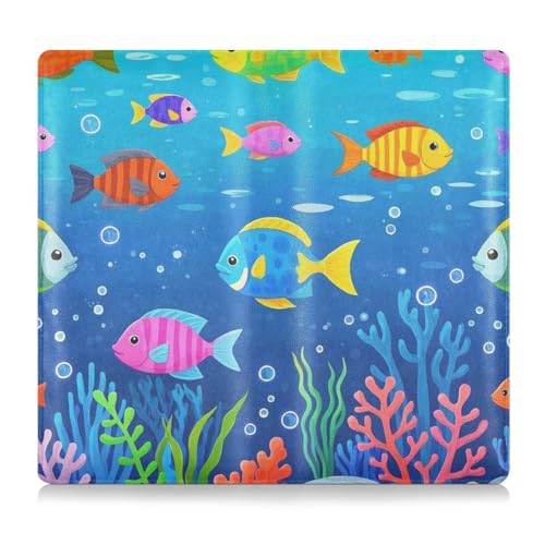 EtherSpher Cartoon-Geldbörse mit niedlichem Fischmotiv, PU-Leder, Auto-Registrierung, Versicherung und Ausweishalter, perfekte Auto-Essentials Geldbörse für Ausweis, Führerschein, von EtherSpher