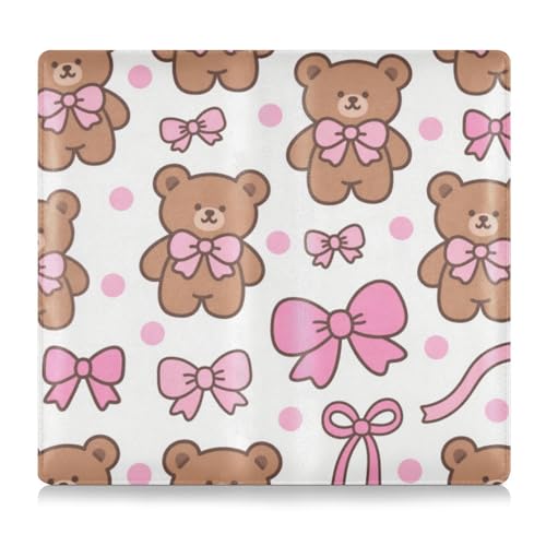 EtherSpher Cartoon-Geldbörse mit süßem Braunbär, Leder, für Versicherungs- und Registrierungskarten, perfekte Auto-Essentials Geldbörse für Karten, wesentliches Dokument, Führerschein von EtherSpher