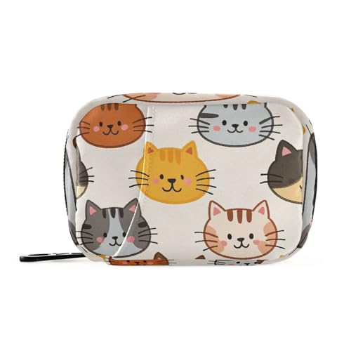 EtherSpher Cartoon-Medizin-Tasche mit niedlichen Farben, mit abnehmbaren Fächern, tragbare Medikamentenbox für Geldbörse von EtherSpher