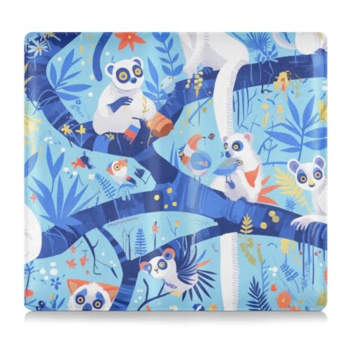 EtherSpher Cartoon Sifaka Dunkelblau2 Leder Auto Registrierung & Versicherung Kartenhalter Auto Brieftasche Organizer für Karten, wichtige Dokumente, Führerschein, Cartoon Sifaka Dunkelblau 2, 1 size von EtherSpher