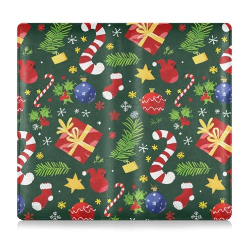 EtherSpher Christmas Deco Holly Leder Auto Registrierung & Versicherung Kartenhalter Auto LKW Komparment Zubehör Tasche für wichtige Dokumente, Führerschein, Karten, Weihnachtsdeko Stechpalme, 1 size von EtherSpher