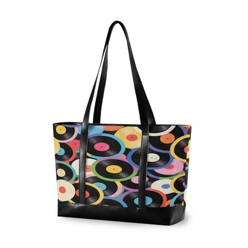 EtherSpher Colour Cartoon Record Fashion Professional Tote Bag for Women with Zipper Work Handbags for Commuter with Tablet Bolsa Para Laptop EtherSpher Colour Cartoon Record Fashion Professional Tote Bag for Women with Zipper Work Handbags for Commuter with Tablet Bolsa Para Laptop von EtherSpher