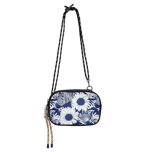 EtherSpher Daisy Royal Blue Sling Bags Crossbody für Herren, praktisch mit verstellbarem Riemen über der Schulter, Geldbörse, Datum von EtherSpher