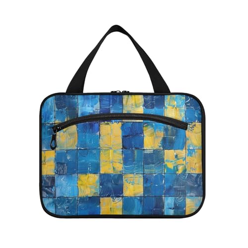 EtherSpher Das gesamte Bild besteht aus blauen und gelben Quadraten Hängetaschen für Frauen mit Haken, unverzichtbare Designer-Make-up-Taschen für Männer, Kreuzfahrten, Bolsa Para Maquillaje L, Das EtherSpher Das gesamte Bild besteht aus blauen und gelben Quadraten Hängetaschen für Frauen mit Haken, unverzichtbare Designer-Make-up-Taschen für Männer, Kreuzfahrten, Bolsa Para Maquillaje L, Das von EtherSpher