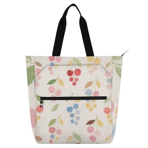 EtherSpher Dekorative Buch-Tragetasche für Kinder und Erwachsene, Wasserfarben, Kirsche, wasserdichte Handtasche mit Reißverschluss, für Schule, Arbeit, Reisen, Regenbogen-Bolsos Para Guardar EtherSpher Dekorative Buch-Tragetasche für Kinder und Erwachsene, Wasserfarben, Kirsche, wasserdichte Handtasche mit Reißverschluss, für Schule, Arbeit, Reisen, Regenbogen-Bolsos Para Guardar von EtherSpher