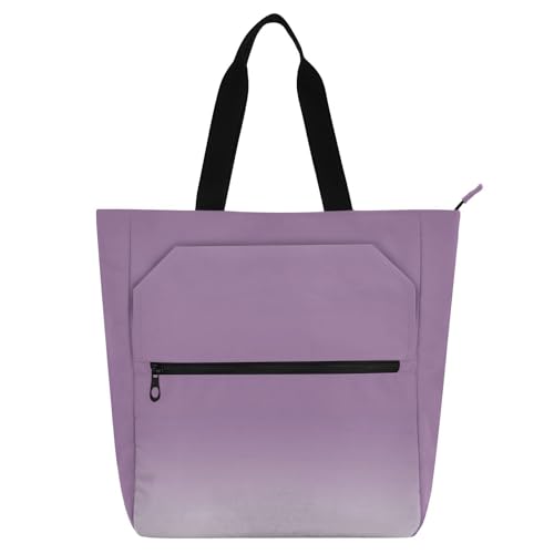 EtherSpher Dekorative Büchertasche für Jungen und Mädchen, Violett, Farbverlauf, groß, Bibliotheksbuch-Tragetasche, Schultertasche mit Taschen, für Schule, Einkaufen, Reisen, Regenbogenfarben, Para von EtherSpher