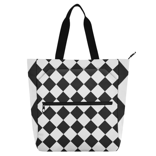 EtherSpher Dekorative Kinder-Tragetasche für Kinder, Jungen, Mädchen, Büffelkaro, weiß, schwarz, wasserdicht, Lehrer-Tragetasche, Handtaschen mit Innentaschen für Schule, Arbeit, Reisen EtherSpher Dekorative Kinder-Tragetasche für Kinder, Jungen, Mädchen, Büffelkaro, weiß, schwarz, wasserdicht, Lehrer-Tragetasche, Handtaschen mit Innentaschen für Schule, Arbeit, Reisen von EtherSpher