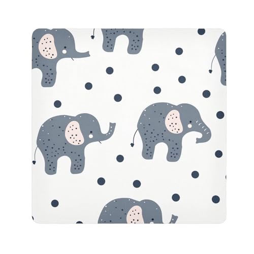 EtherSpher Elefant minimalistische süße Kosmetiktasche, Kamera-Objektivtuch, magischer Make-up-Organizer, 55 x 55 cm, Verpackung für Toilettenartikel, Elefant, minimalistisch, niedlich, 21.7x21.7in von EtherSpher