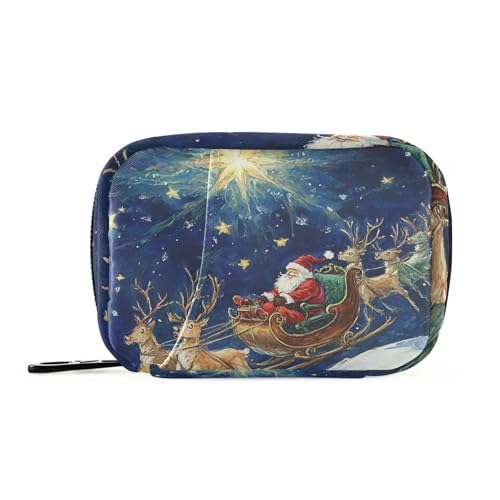 EtherSpher Erste-Hilfe-Tasche mit Cartoon-Motiv "Merry Christmas Event" mit abnehmbaren Fächern, praktische Reise-Pillendose für Geldbörse EtherSpher Erste-Hilfe-Tasche mit Cartoon-Motiv "Merry Christmas Event" mit abnehmbaren Fächern, praktische Reise-Pillendose für Geldbörse von EtherSpher