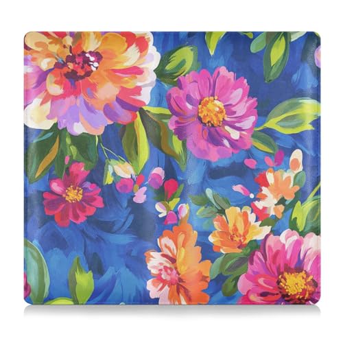 EtherSpher Farbige Ölgemälde Sense Blumen Premium Leder Registrierungs- und Versicherungskartenhalter Dokumententasche für Fahrer, Autobesitzer, Anhänger, Motorrad, Boot von EtherSpher