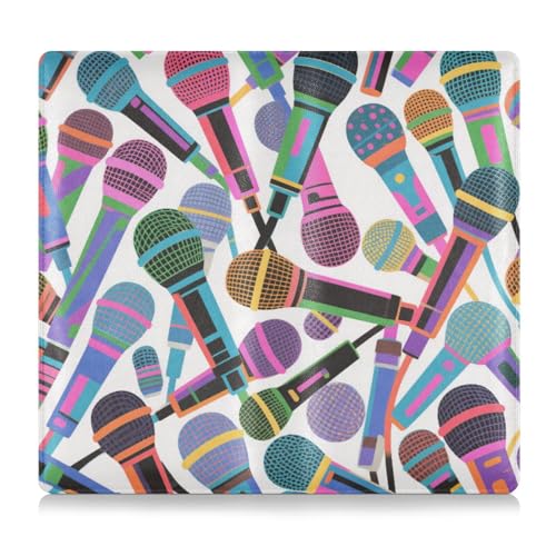 EtherSpher Farbiges Cartoon-Mikrofon, Leder, Auto-Registrierung, Versicherung und Ausweishalter, Auto-Brieftasche, Organizer für Karten, wichtige Dokumente, Führerschein von EtherSpher