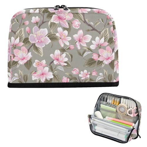 EtherSpher Federmäppchen im Vintage-Stil, rosa Blumen, großes Fassungsvermögen, niedlicher Schreibtisch-Organizer für Krankenschwestern, adrette Schulbedarf, estuche de lápices para ninas von EtherSpher