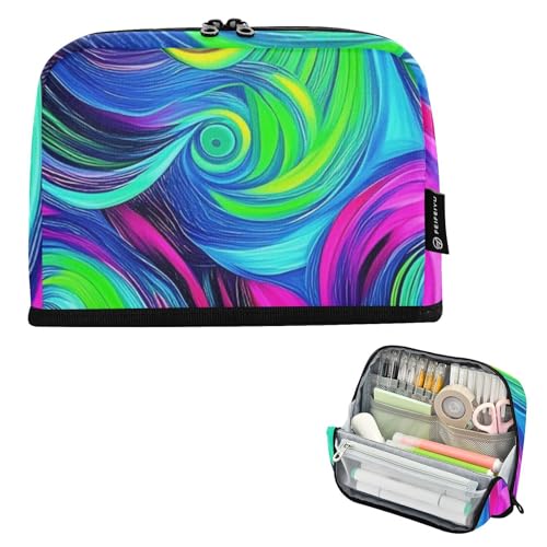 EtherSpher Federmäppchen mit abstrakter unregelmäßiger Textur, großes Fassungsvermögen, Make-up-Tasche mit Schlitz, Schreibwaren-Organizer für Studenten, adrette Schulbedarf, lapiceros para mujer von EtherSpher