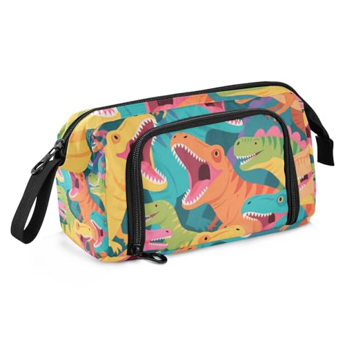 EtherSpher Federmäppchen mit buntem Cartoon-Tier-Dinosaurier-Motiv, großes Fassungsvermögen, multifunktional, für adrette Schule, Muss für Cartuchera para ninas von EtherSpher