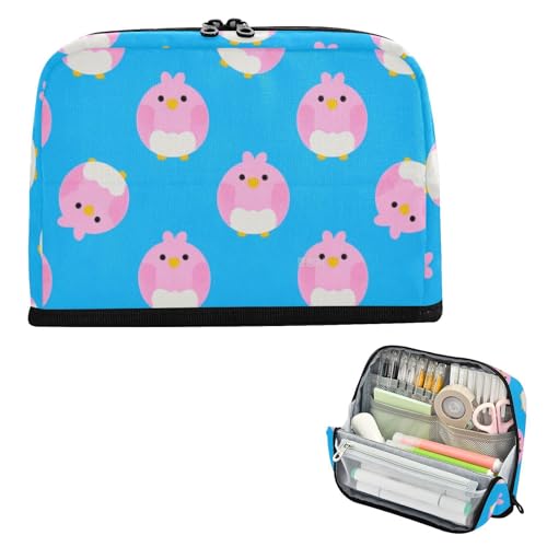 EtherSpher Federmäppchen mit niedlichem Cartoon-Vogelmotiv, große Kapazität, Make-up-Tasche, breite Öffnung, Organizer-Box für Damen, Kosmetik, Bolsas para herramientas von EtherSpher